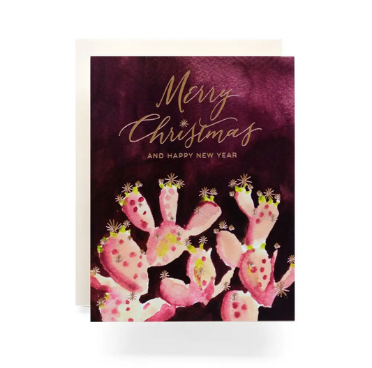 Cactus Merry Christmas Greeting Card